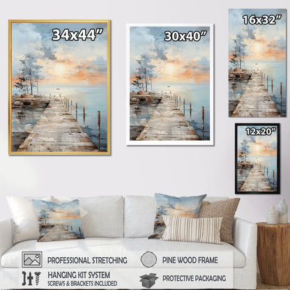 Designart Pier And Dock Seaside III Coastal Pier Wall Decor