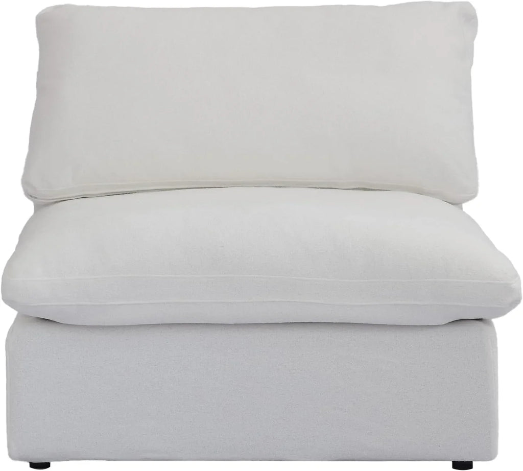 Canapés d'angle Deluxe Premium Cloud | Canapé 1 place sans accoudoirs en coton et lin blanc