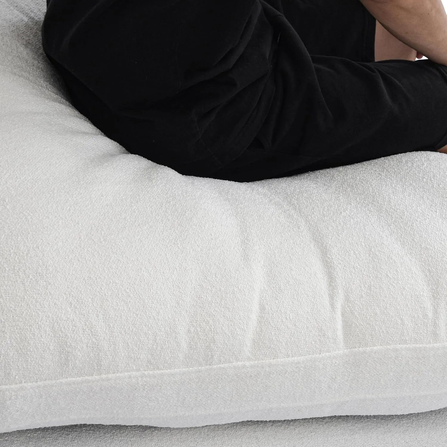 Canapés d'angle Deluxe Premium Cloud | Canapé 1 place sans accoudoirs en coton et lin blanc