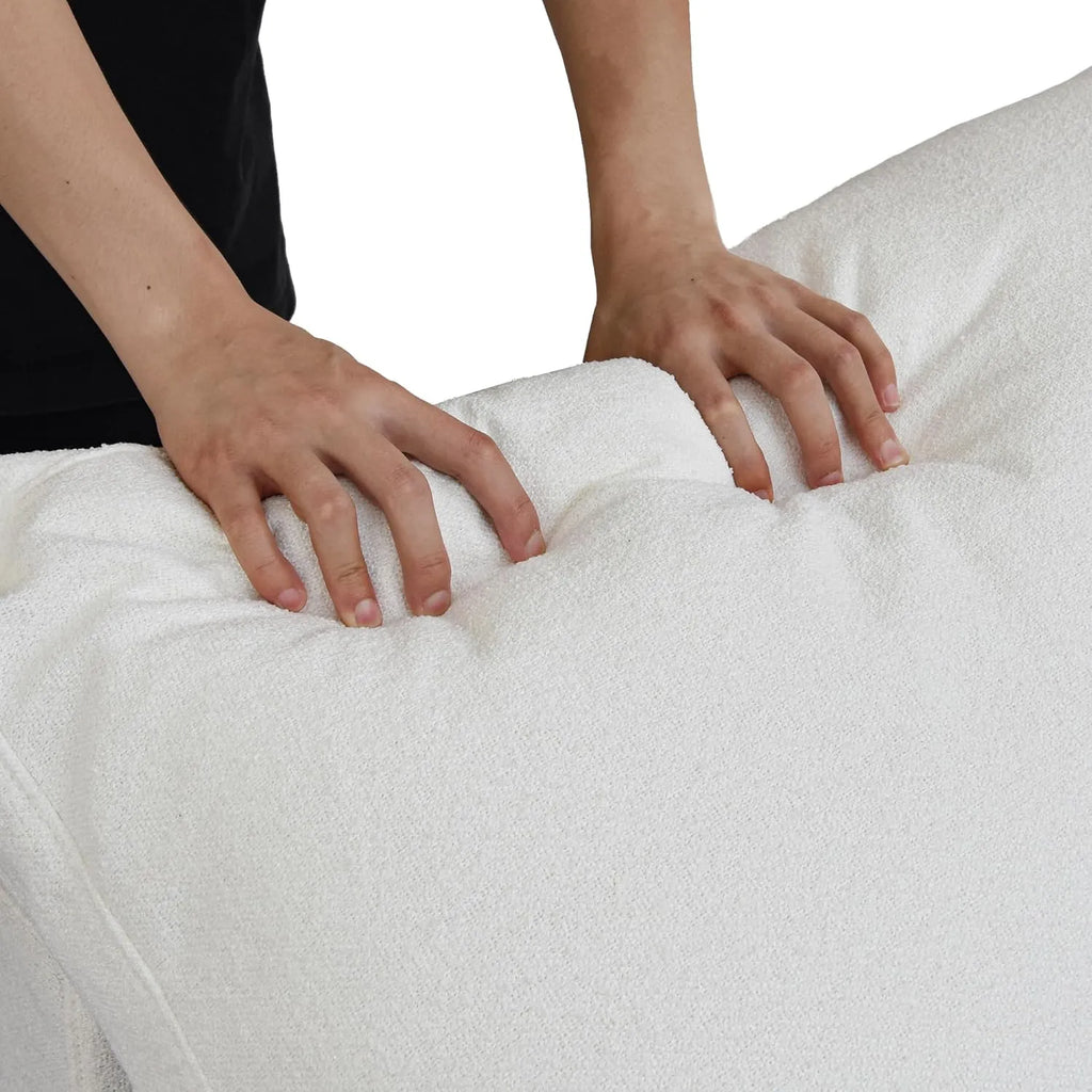 Canapés d'angle Deluxe Premium Cloud | Canapé 1 place sans accoudoirs en coton et lin blanc
