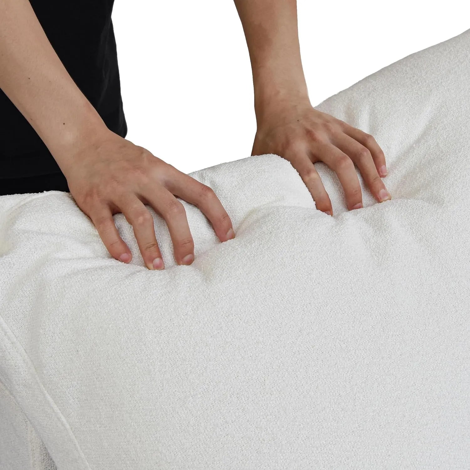 Canapés d'angle Deluxe Premium Cloud | Canapé 1 place sans accoudoirs en coton et lin blanc