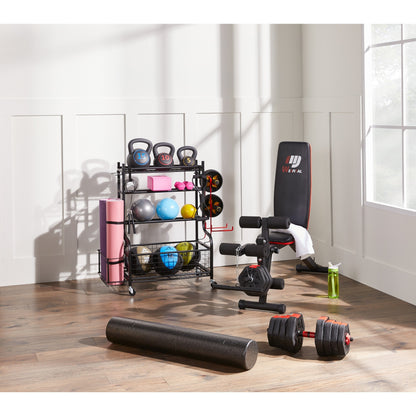 Dumbbell Rack, Weight Rack, Home Gym Storage for Yoga Mat and Balls, Equipment Organzier