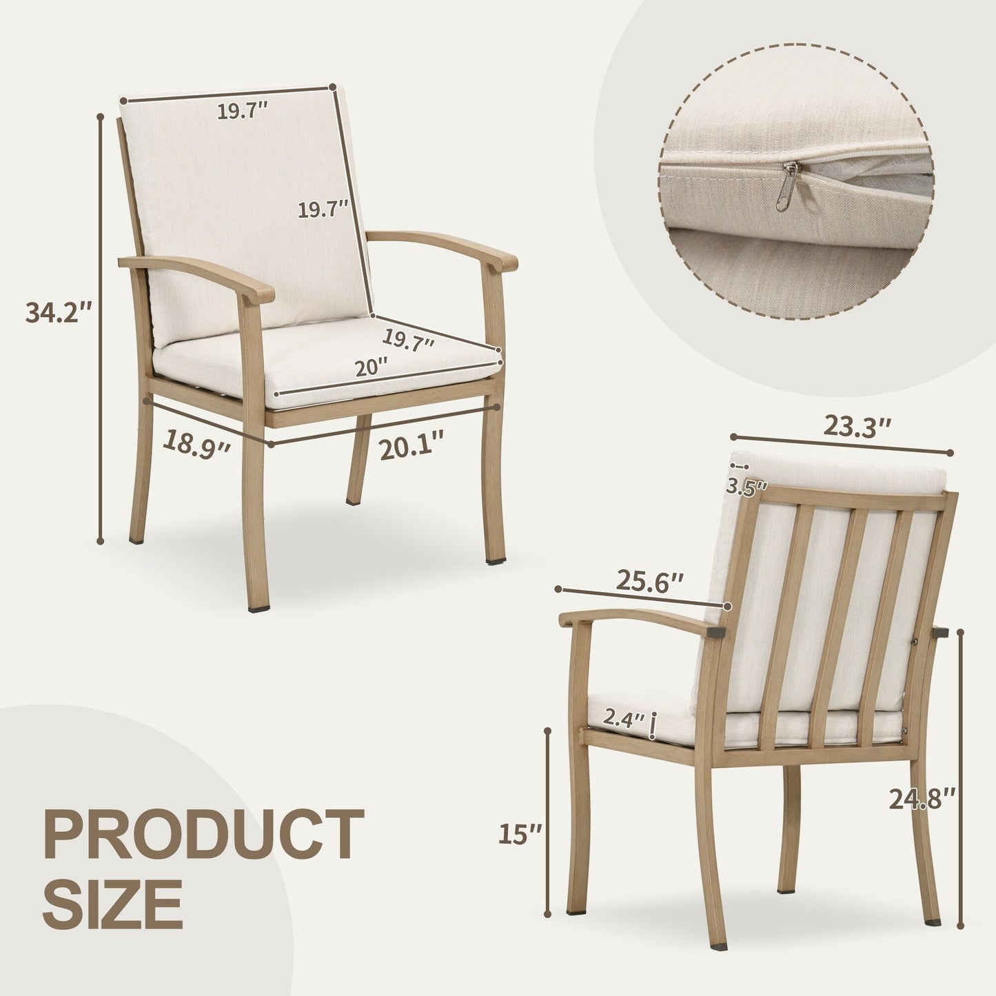 EGEIROS LIFE AluLux 9-Piece Aluminum Patio Dining Set with 2 Swivel Dining Chairs, 6 Dining Chairs and Washable Cushions