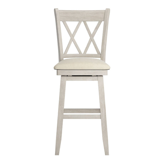 Eleanor Double X Back Wood Swivel Bar Stool by iNSPIRE Q Classic