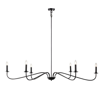 6-Light Classic French Minialist Chandelier with Candle-Style Lighting