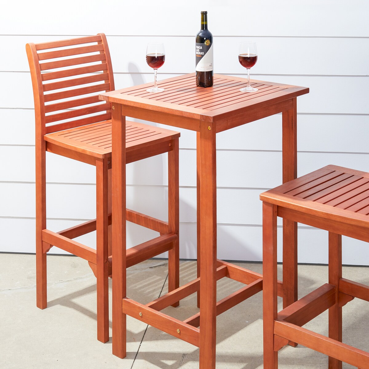 Emilio Wood Bar Table and Chair Dining Set