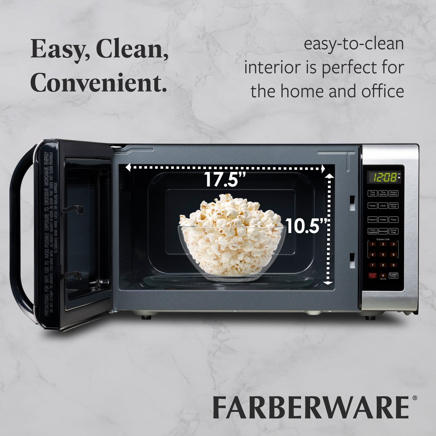 Farberware 1.6 Cu. Ft. Microwave Oven, Brushed Stainless Steel