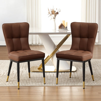 Faux Leather Upholstered Dining Chairs Set of 2/4
