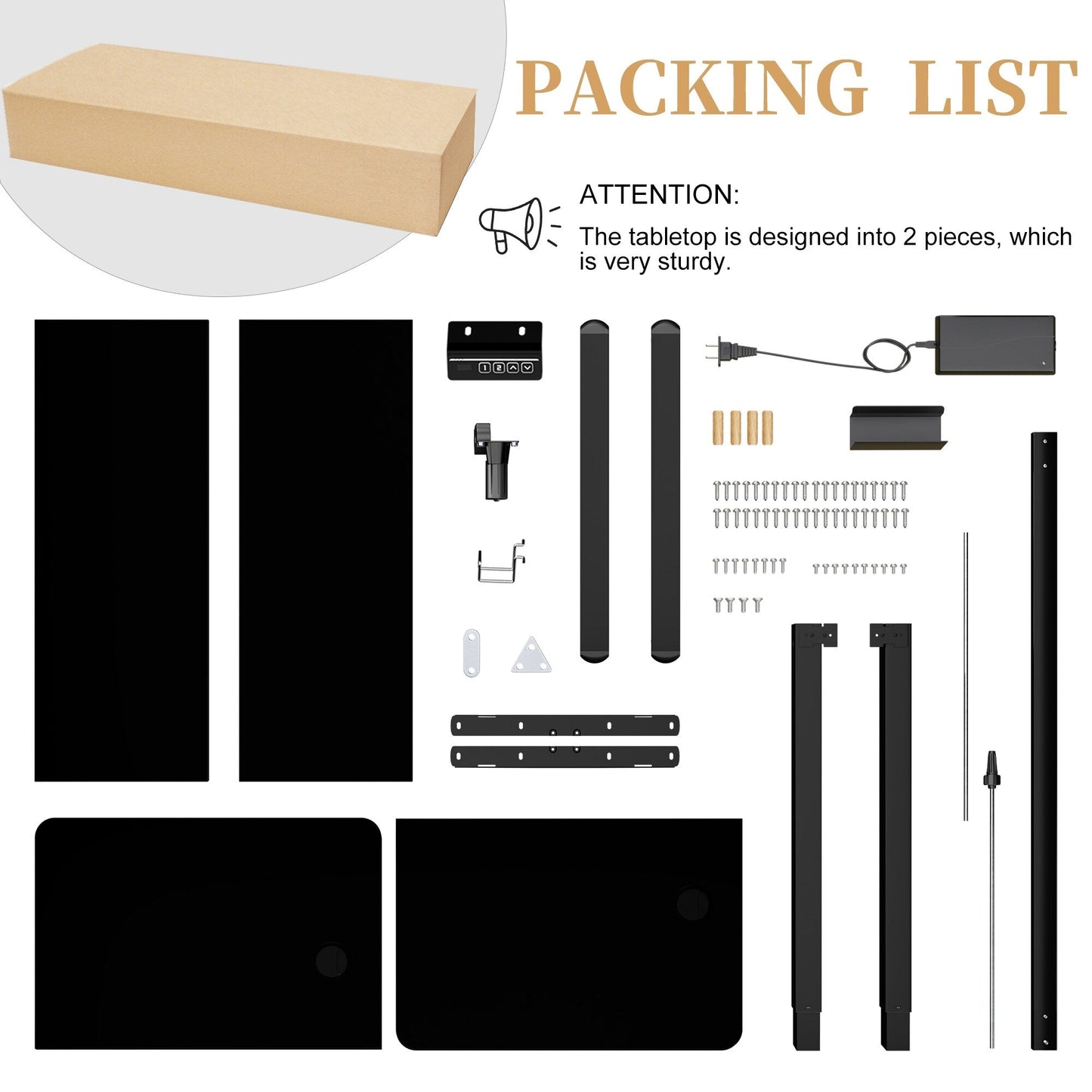 Futzca Height Adjustable Electric Standing Desk Sit Stand Computer Stand up Desk with Splice Board