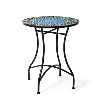 Glitzhome Outdoor Metal Folding Bistro Set 3PCS Patio Table Chairs