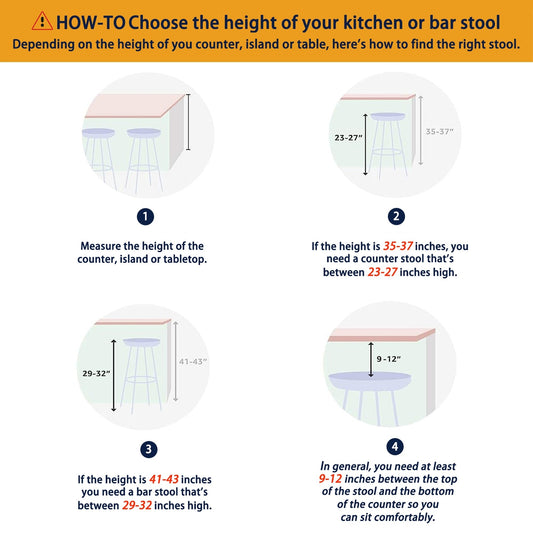 Glitzhome Set of 2 or 4 Modern Counter & Bar Height Wooden Swivel Bar Stools