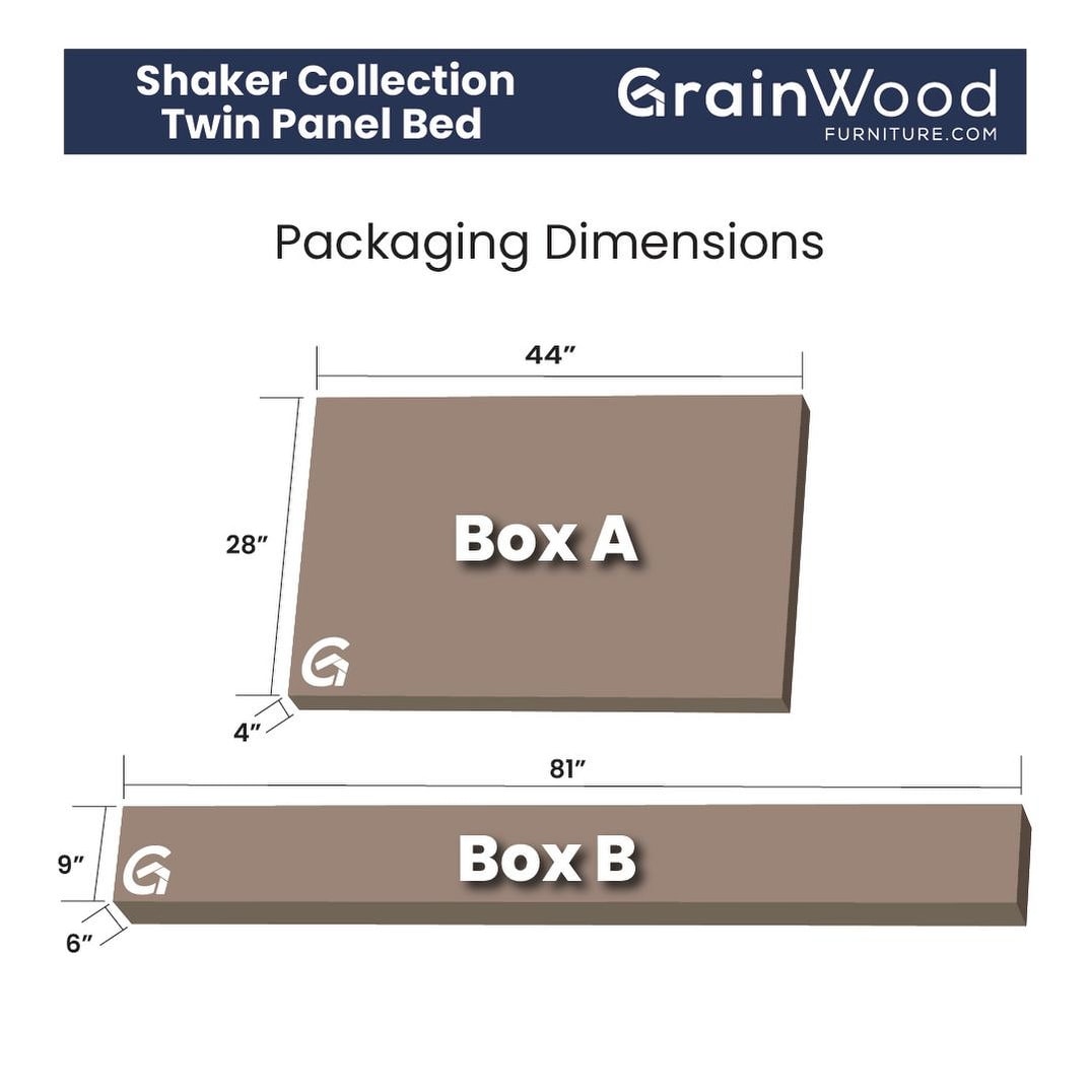 Grain Wood Furniture Shaker Solid Wood Panel Platform Bed