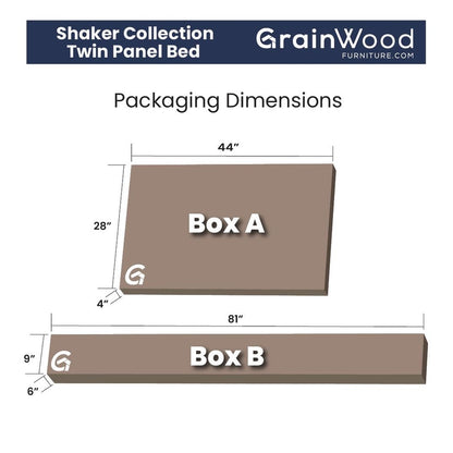 Grain Wood Furniture Shaker Solid Wood Panel Platform Bed