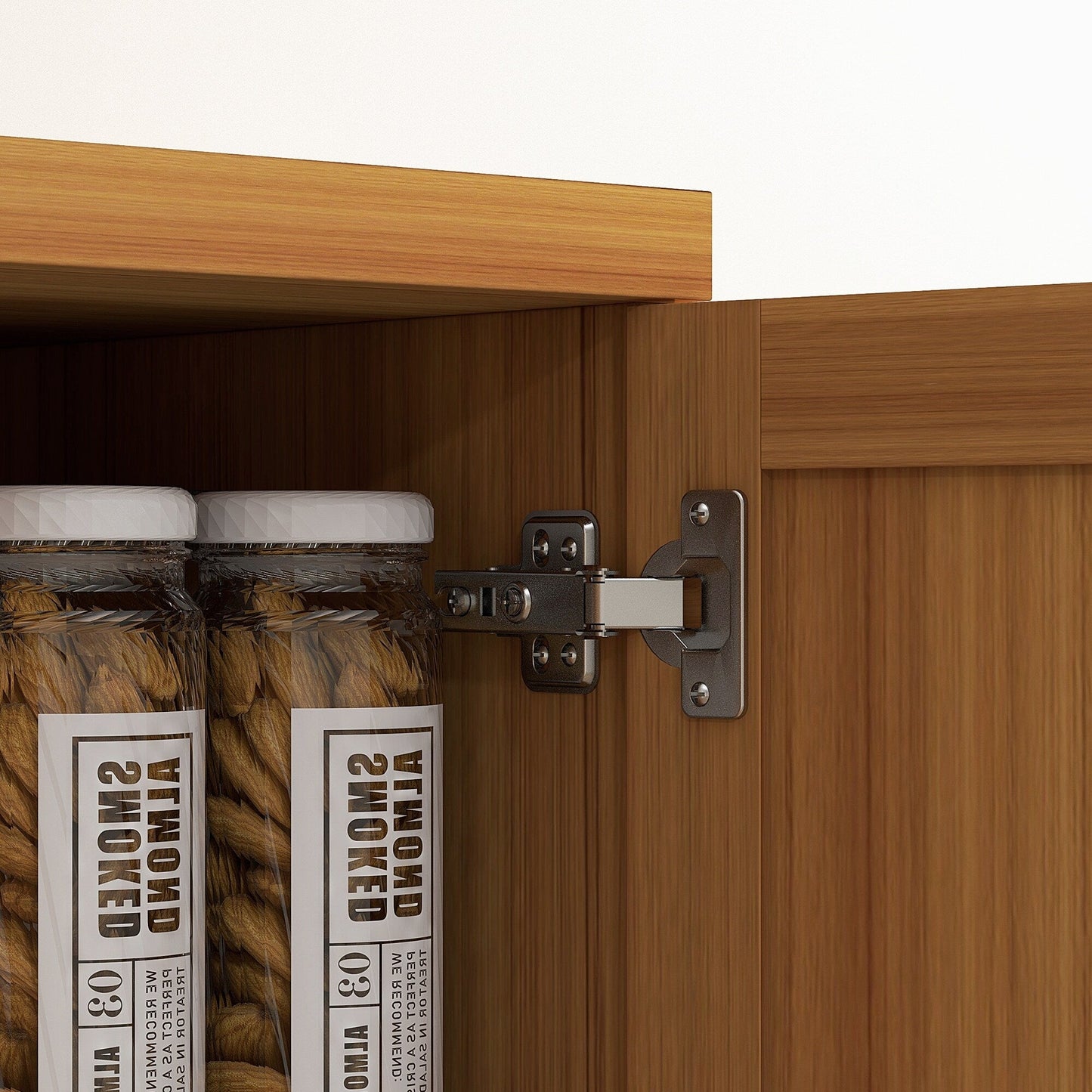 HOMCOM 63 2-Door Kitchen Pantry, Freestanding Storage Cabinet with 5-tier Shelving and 2 Adjustable Shelves for Dining Room