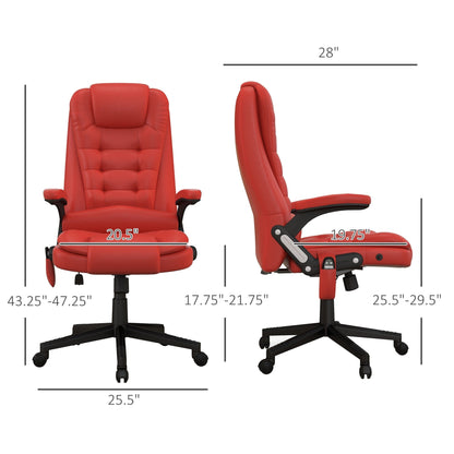 HOMCOM High Back Vibration Massage Office Chair with 6 Vibration Points, Beige