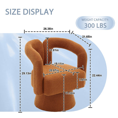 HOMEFUN Boucle Upholstered 360 Degree Swivel Cuddle Barrel Accent Chairs