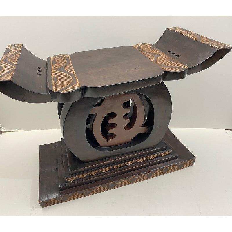 Handmade Chief's Palace Gye Nyame Stool (Ghana)