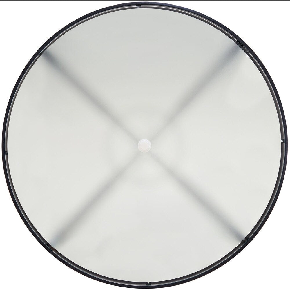 Hanover Lavallette 5-Piece Dining Set in Ocean Blue with 4 Stationary Chairs, 52-In. Round Glass-Top Table, Umbrella, and Base