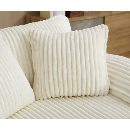 Harmonia 109 W Oversized Corduroy Sofa Bed, Deep Seat Double Lounge Chaise with 4 Pillows