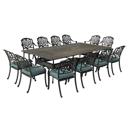 Manasquan 13-piece Gunmetal Aluminum Dining Set by Havenside Home