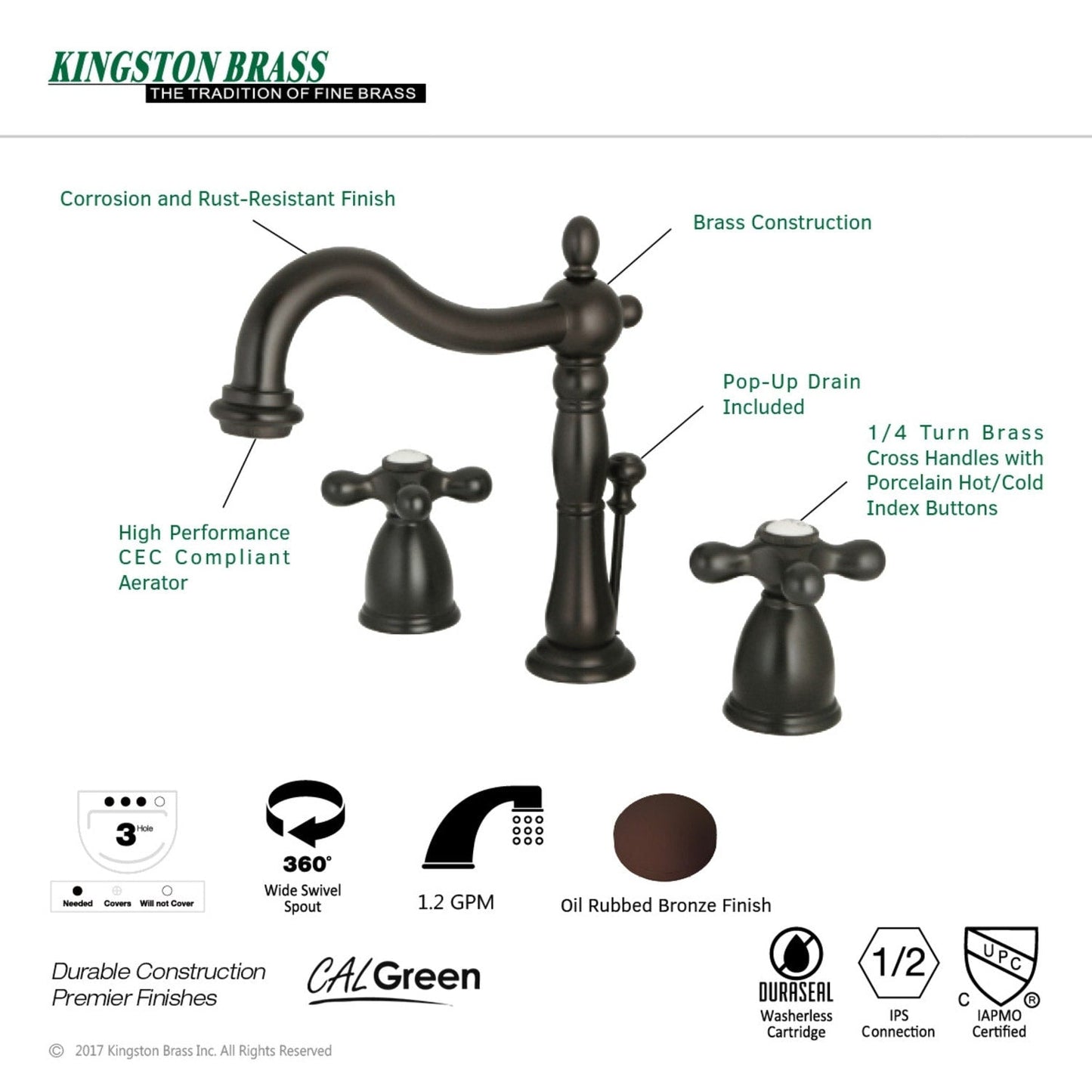 Heritage 8 in. Widespread Bathroom Faucet