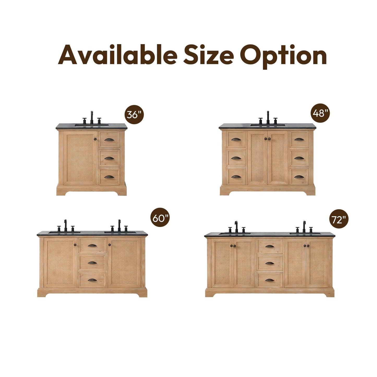 Hervas Bath Vanity with Natural Marble Top without Mirror