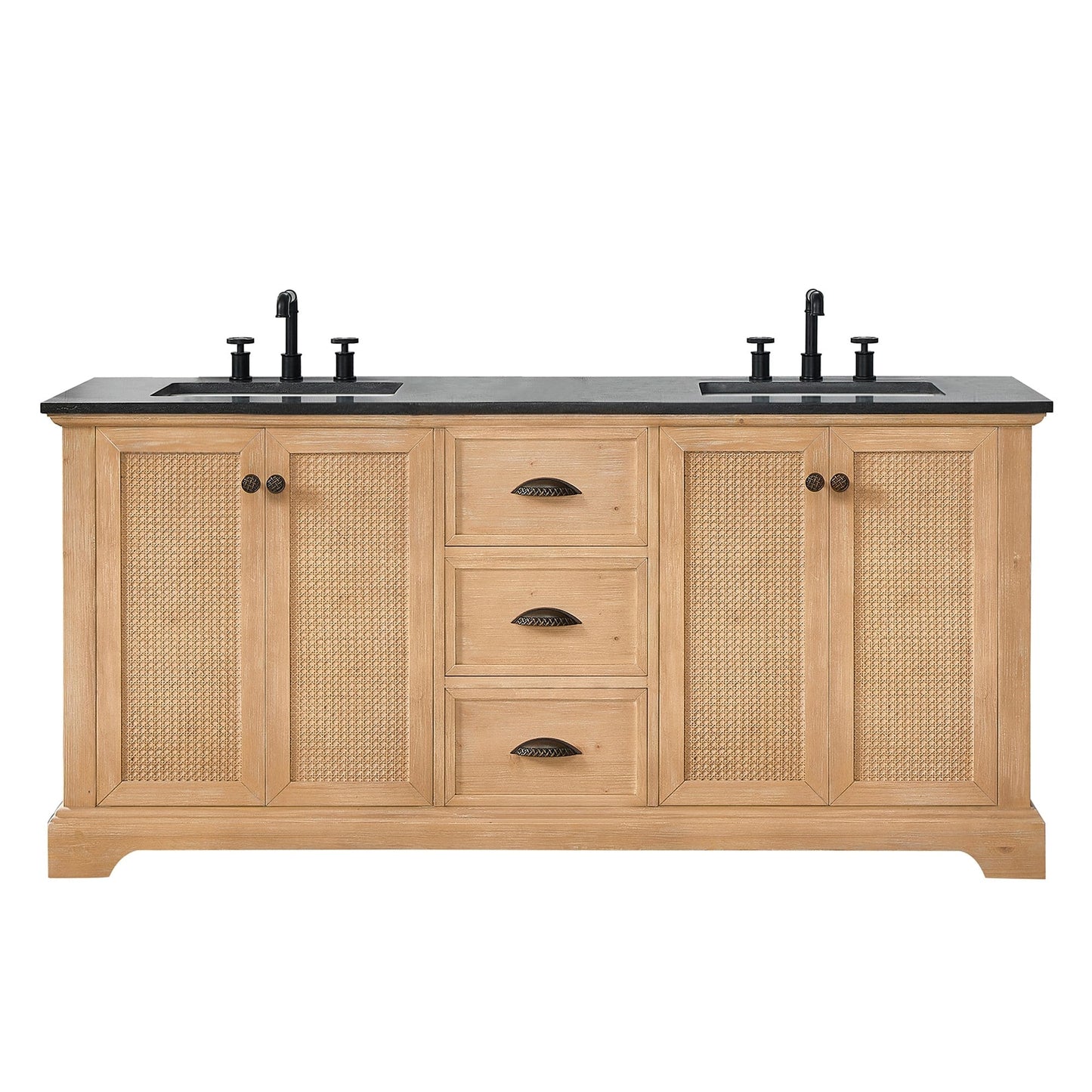 Hervas Bath Vanity with Natural Marble Top without Mirror