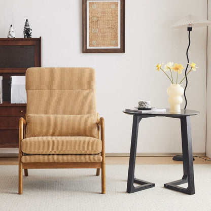 High Back Solid Wood Armrest Backrest Leisure Chair Accent Chair