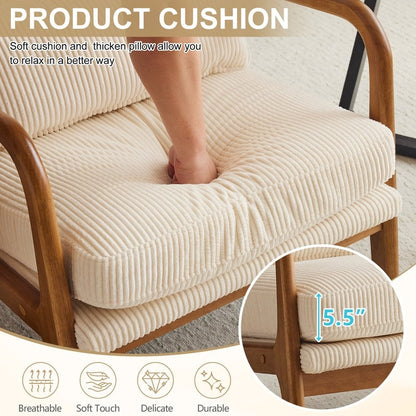 High Back Solid Wood Armrest Backrest Leisure Chair Accent Chair