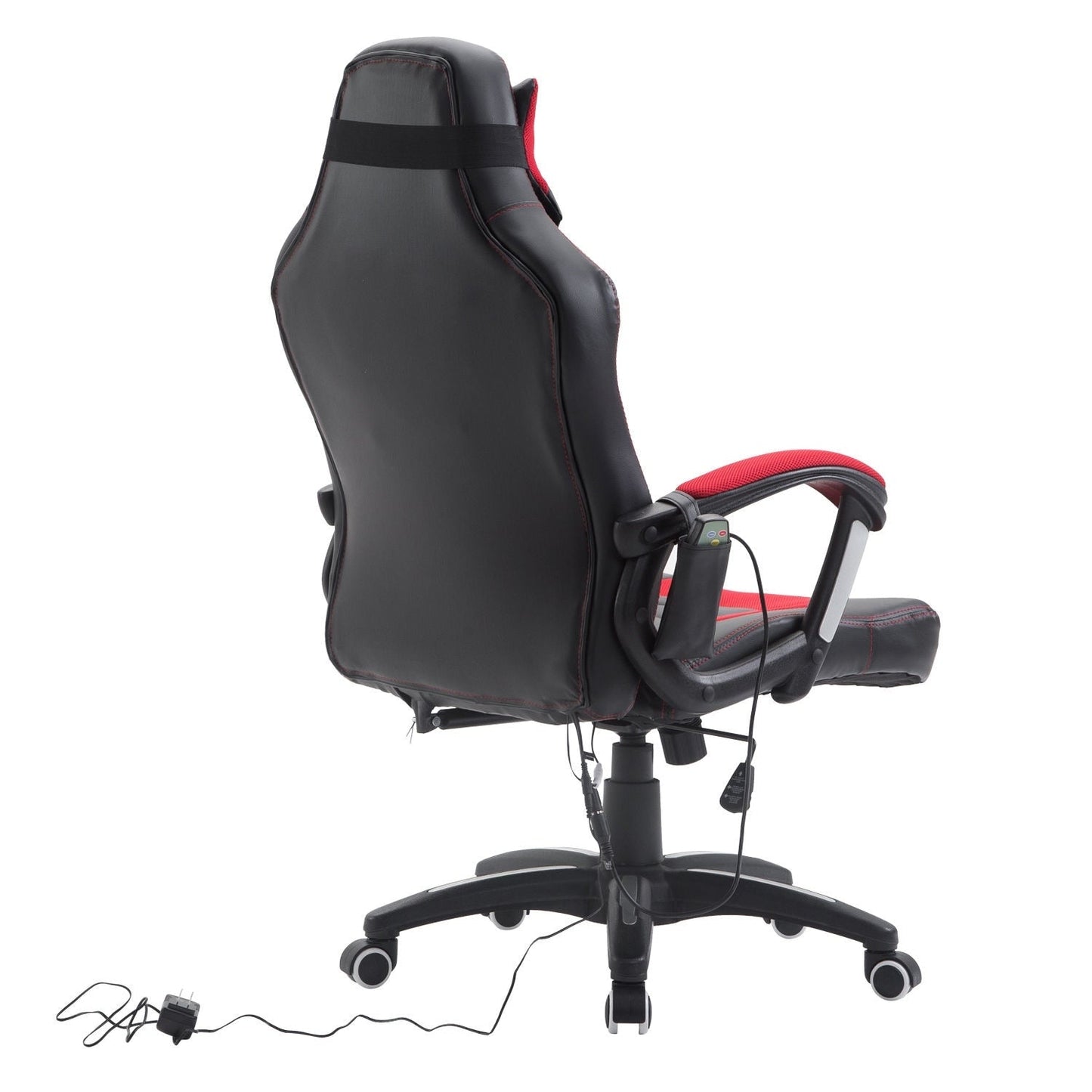 6 Vibrating Point Massage Computer Gaming Chair 5 Modes, Racing Style Heated Desk Chair Swivel Rolling Chair with Headrest