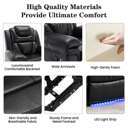Home Theater Seating Manual Recliner Loveseat with Hide-Away Storage
