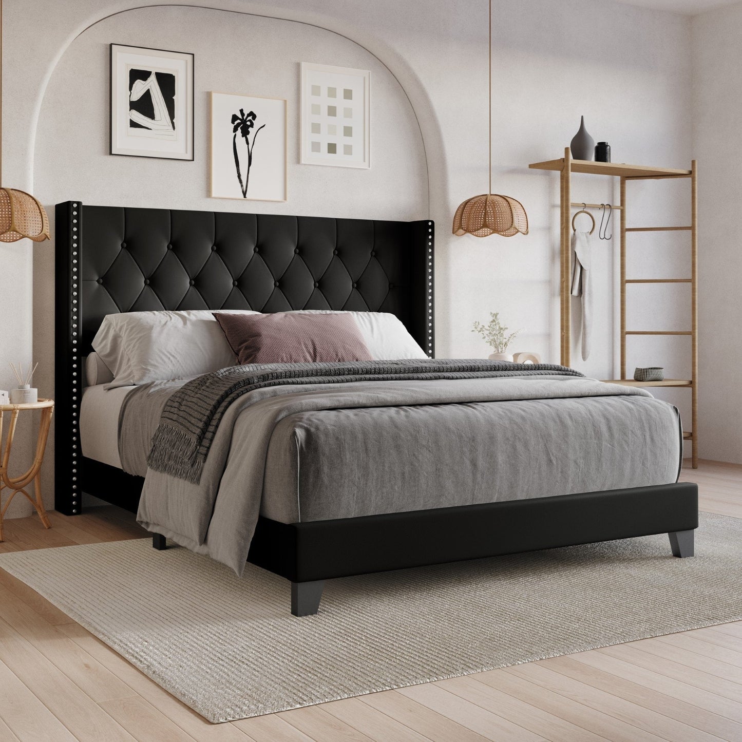 Homer Tufted Upholstered Panel Bed