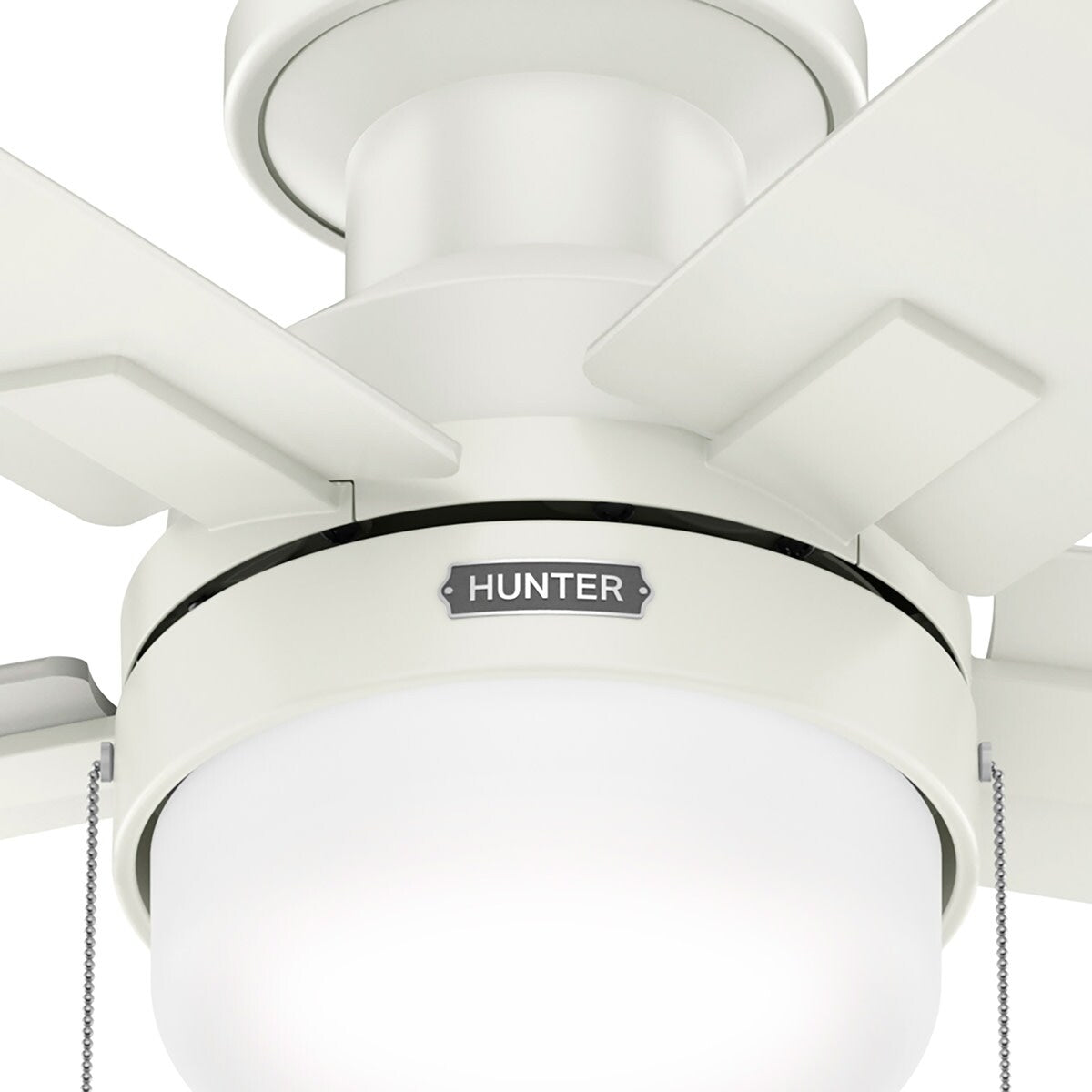Hunter 52 Anisten Low Profile Ceiling Fan with LED Light and Pull Chain - Modern, Contemporary, Transitional