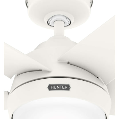 Hunter 52 Skyflow Outdoor Ceiling Fan w/ LED Light Kit, Wall Control - Coastal Modern Contemporary - WeatherMax - WET-RATED!