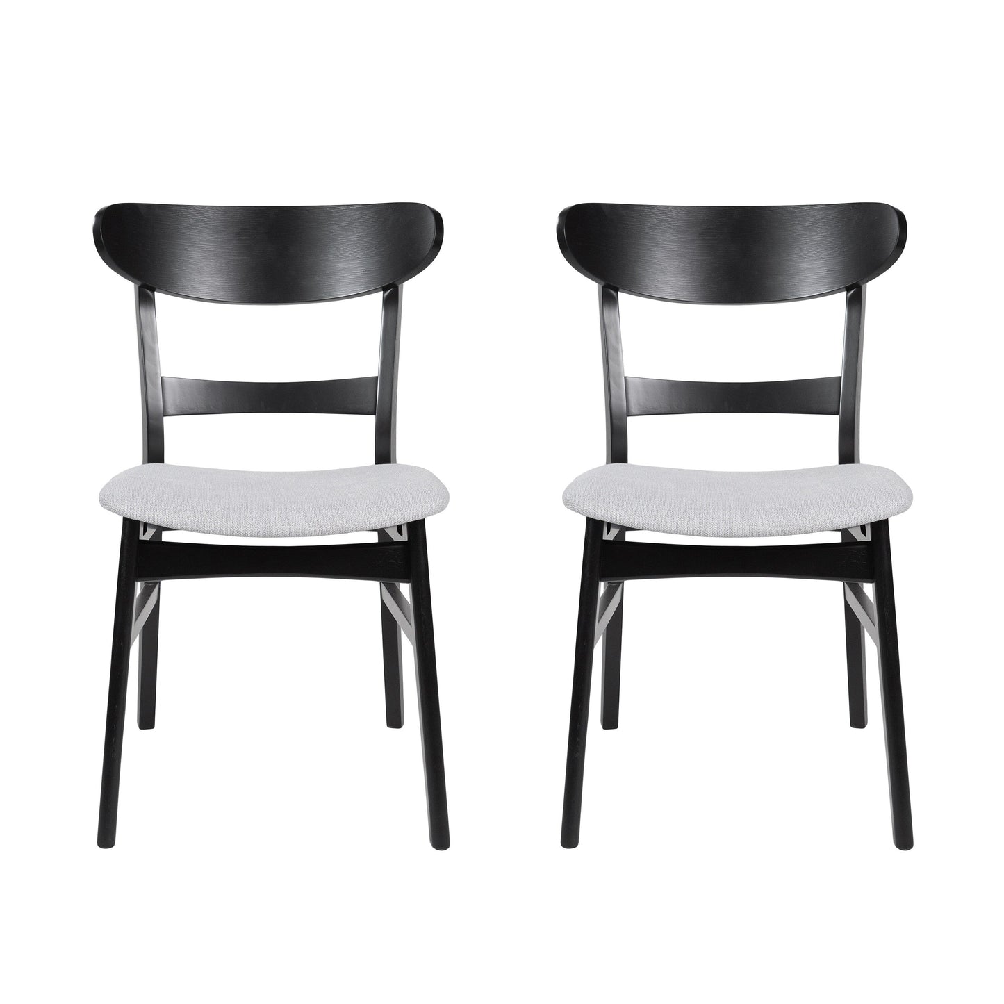 Abrielle Mid-Century Modern Upholstered Rubberwood Dining Chair (Set of 2) by Christopher Knight Home