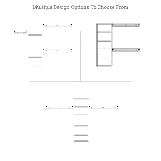 John Louis Home Solid Wood Reach-In Simplicity Closet System Red Mahogany