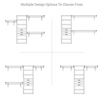 John Louis Home Solid Wood Reach-In Closet system with 3-Drawers White