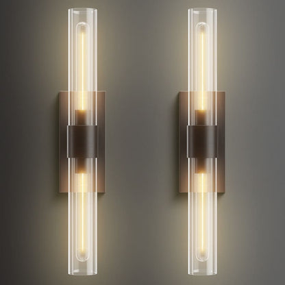 KAYLA Modern Glass Wall Sconces, Indoor Wall Lighting Wall Light Fixtures, Vanity Light with Glass Shade(2-Sets)