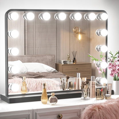 Keonjinn LED Makeup Hollywood Vanity Mirror with 15/18 LED Lights