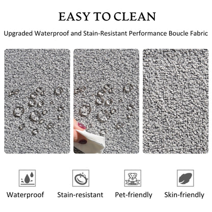 KINWELL Boucle Upholstered 2-Seats Loveseat with Pillows