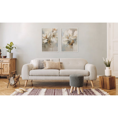 Kate and Laurel Sylvie Beaded Abstract Botanical Canvas