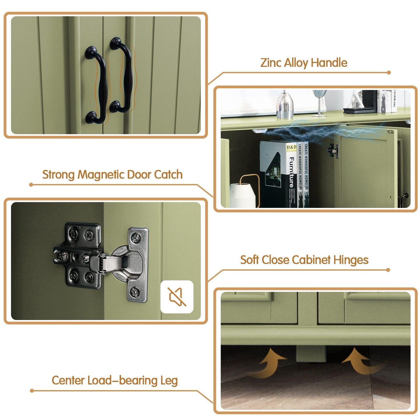 Kitchen Sideboard Coffee Bar Cabinet Accent Storage Cabinet