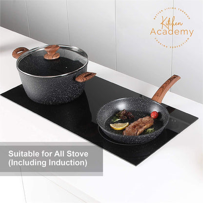 Kitchen Granite Cookware Set, Cooking Pans Set Non-Stick Pots 12/15/30-piece Set