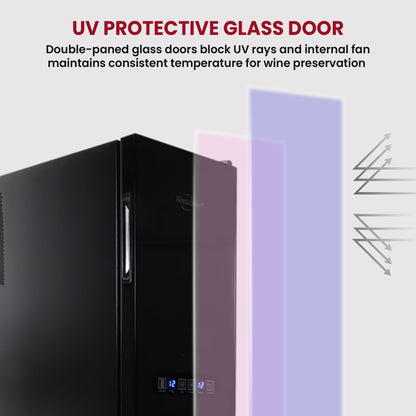 Koolatron 18 Bottle Slim Dual Zone Wine Cooler Freestanding Wine Fridge