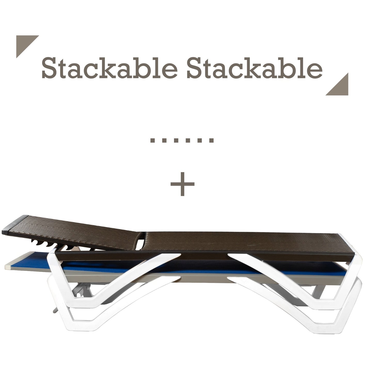 Kozyard Alan Full Flat Aluminum and Polypropylene Resin Legs Patio Reclining Adjustable Chaise Lounge