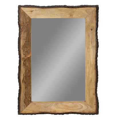 Lamont River of Goods Rectangular Brown and Tan Wood and Glass Wall Mirror - 39 x 1.25 x 28