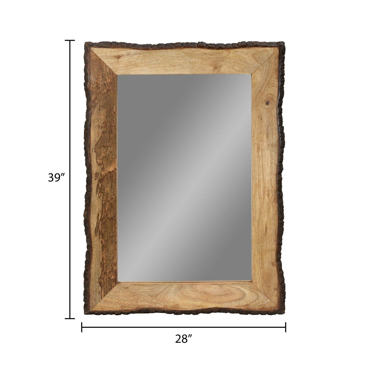 Lamont River of Goods Rectangular Brown and Tan Wood and Glass Wall Mirror - 39 x 1.25 x 28