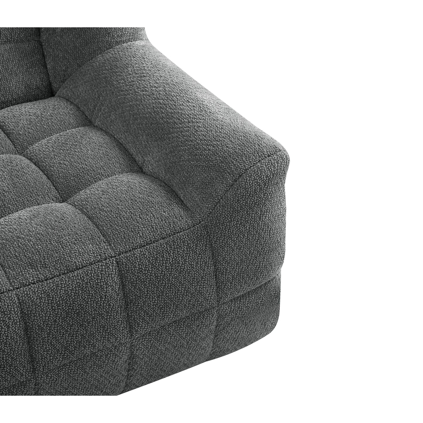 Liyasi 2 Seater Full Compression Sofa Beige Lychee Velvet No Assembly Required