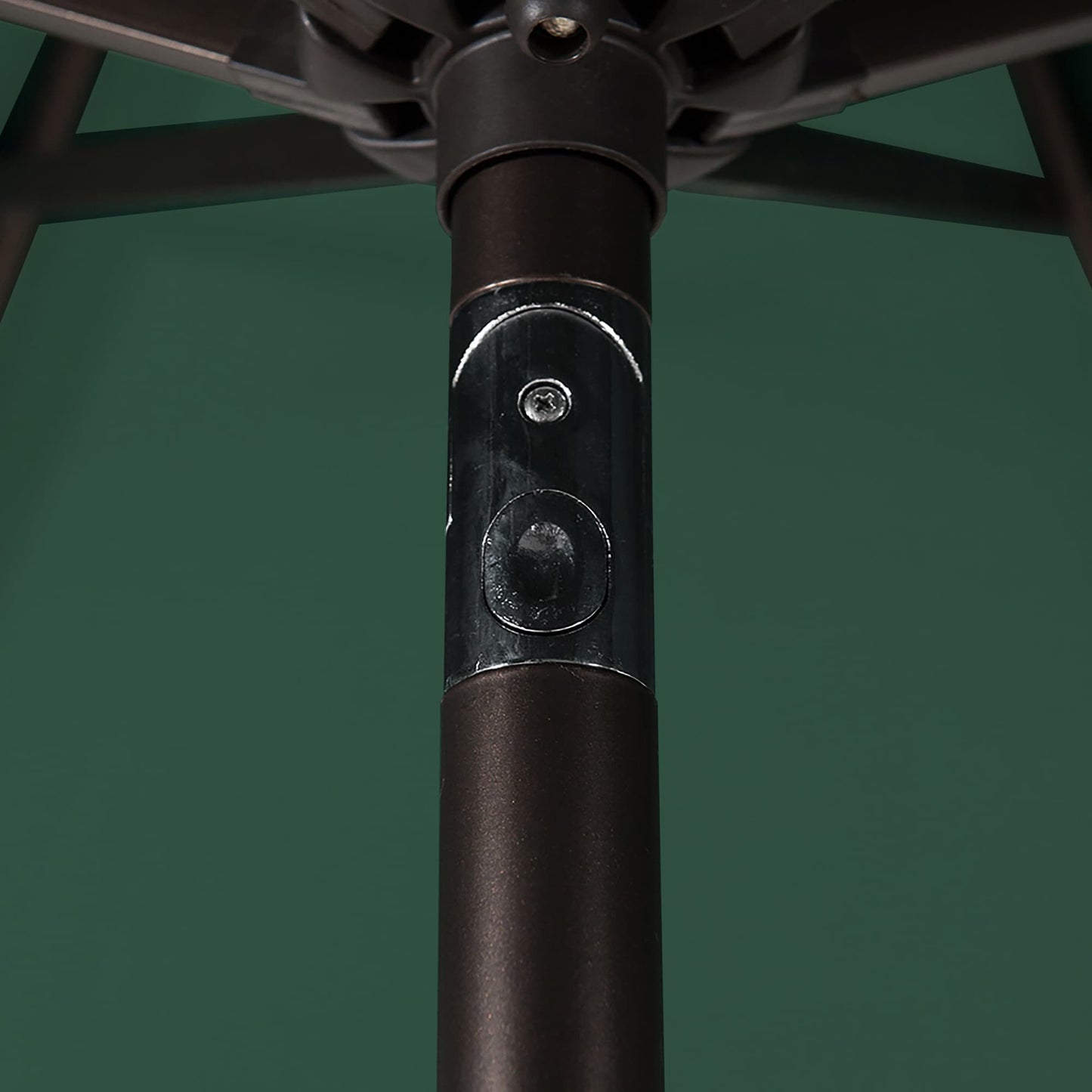 Lopes 9-foot Patio Umbrella with Bronze Finish Base Weight Stand Included