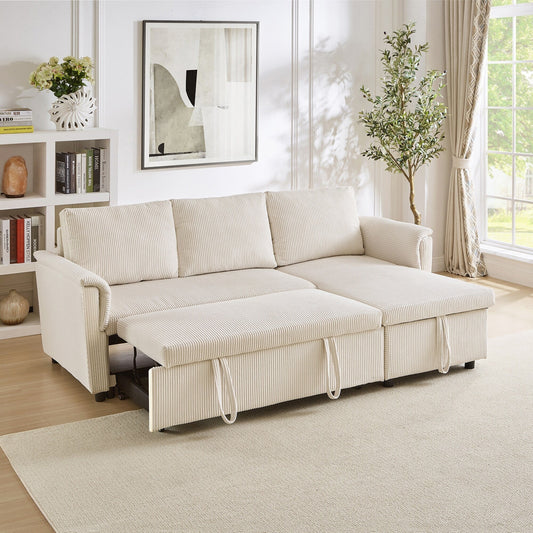 Loveseat Sofa with Chaise Lounge L-Shaped Modular Convertible Sofa with Storage Chaise